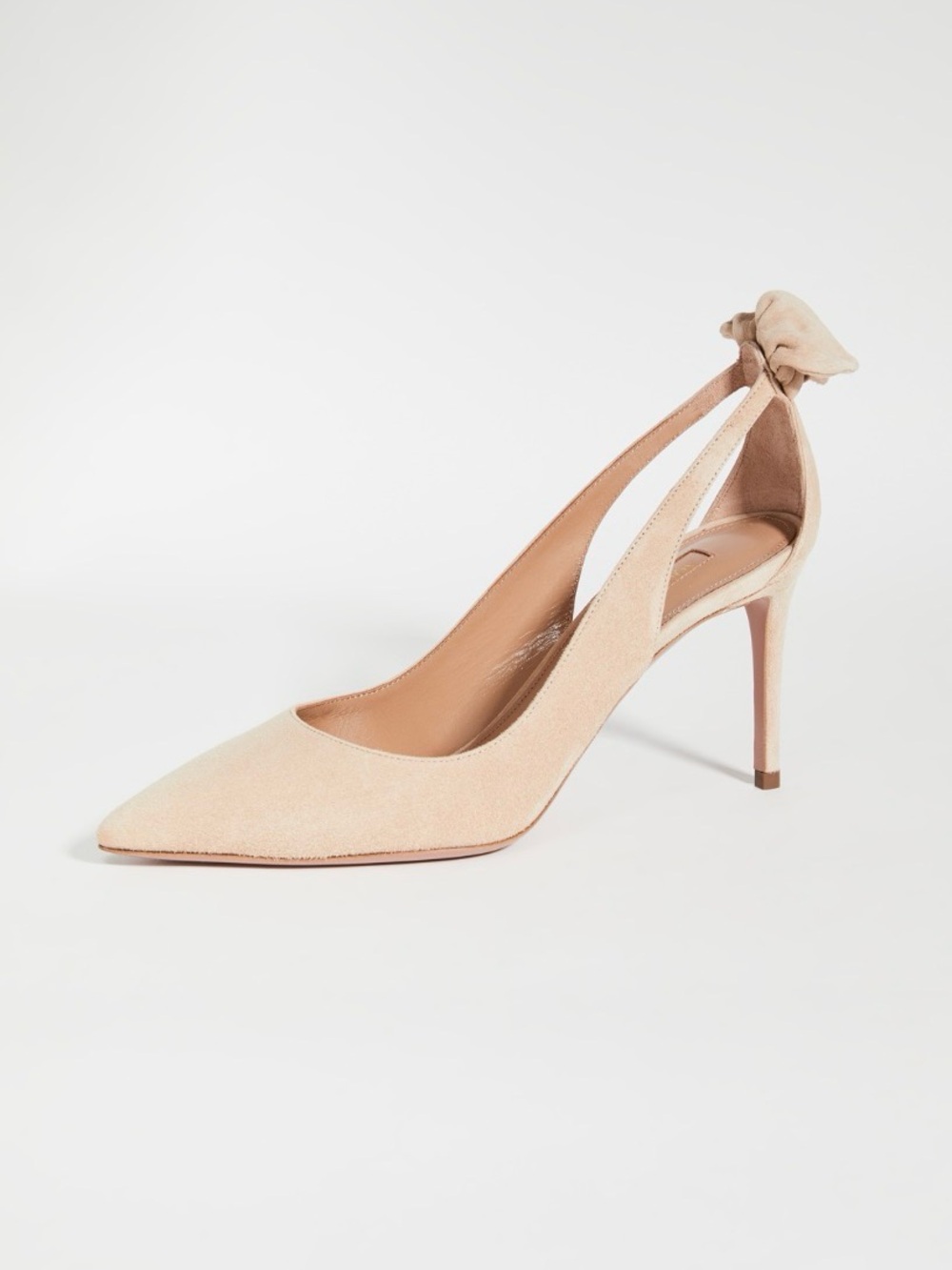 Suede sling back Cream Pumps